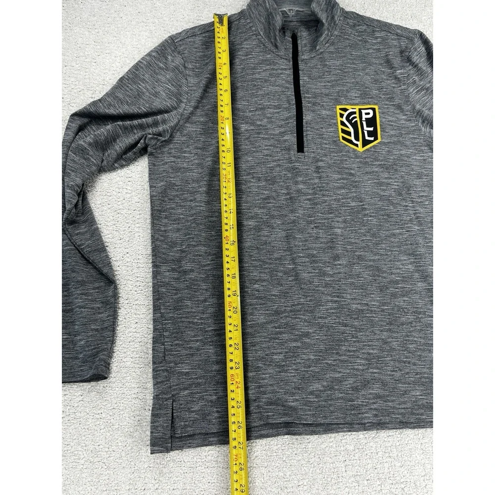 Champion Shirt Mens M Premier Lacrosse League PLL Quarter Zip Gray Long Sleeve